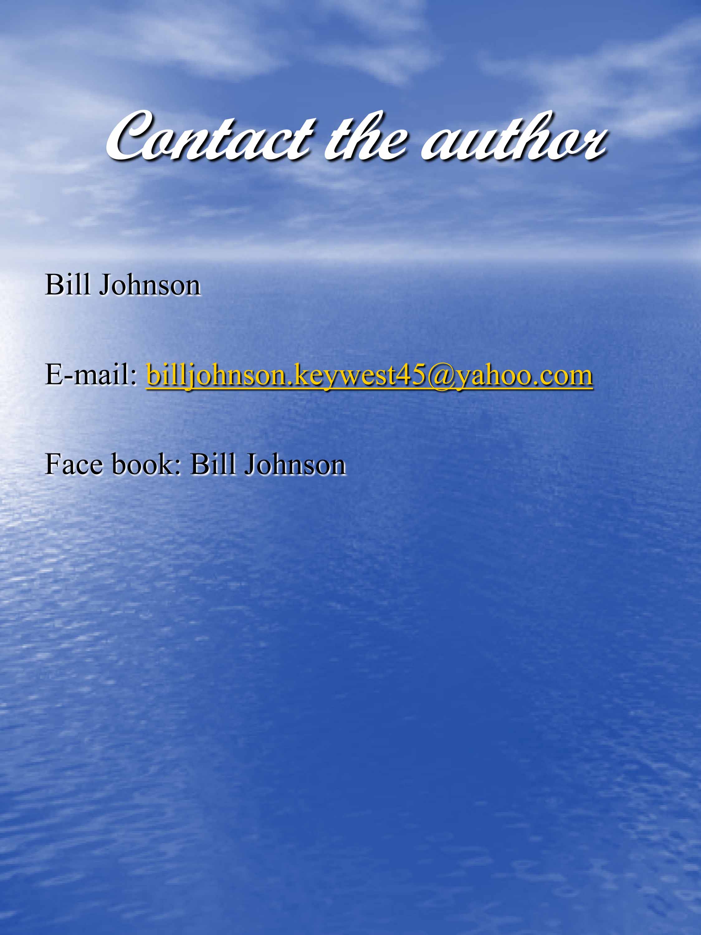 11 Contact the Author